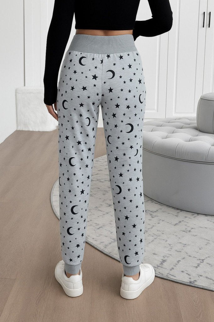 Mamo Gri Desenli Pantolon - Mamo kadın butik alt giyim