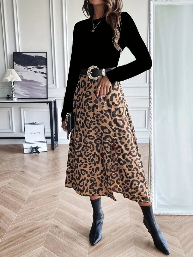 Mamo Siyah Midi Krep Elbise - Mamo kadın butik elbise