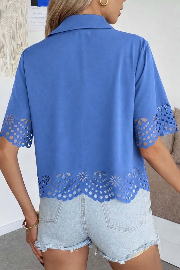 Mamo Mavi Şık Bluz - Mamo kadın butik bluz
