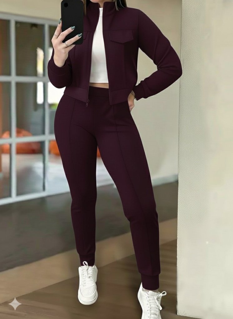 Mamo Bordo İkili Takım - Mamo kadın butik takım