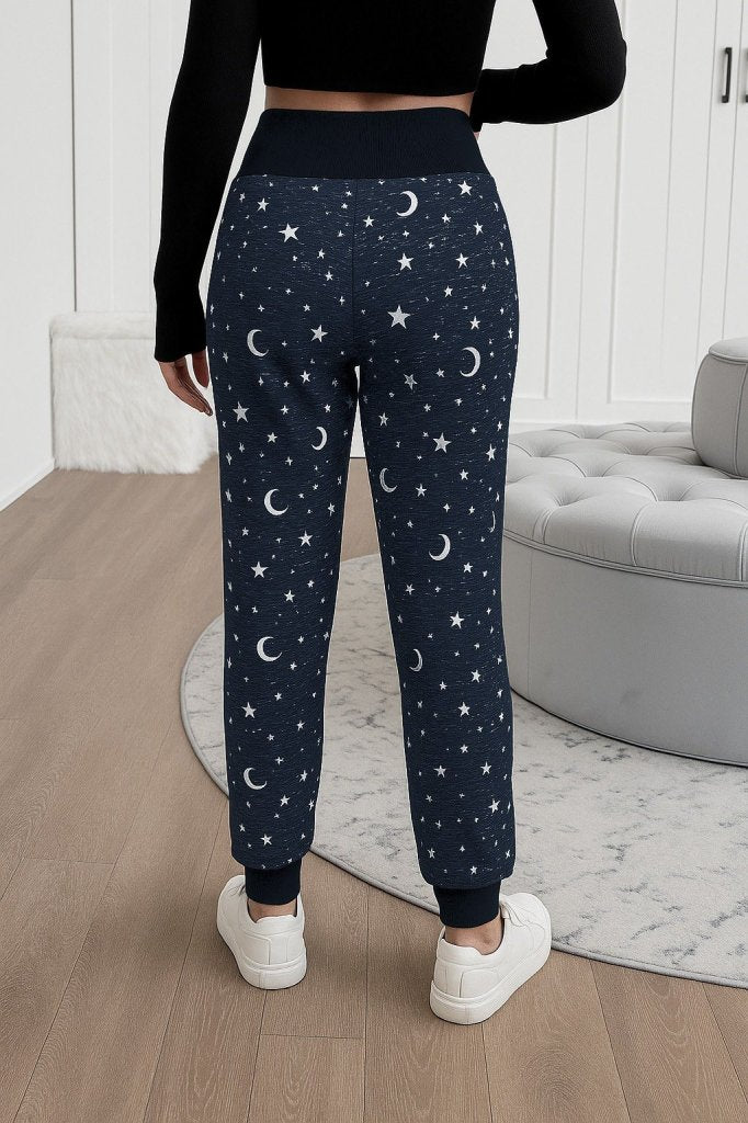 Mamo Siyah Desenli Pantolon - Mamo kadın butik alt giyim