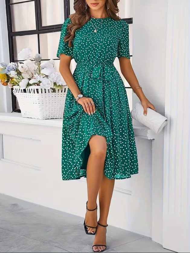 Mamo Yeşil Mini Elbise - Mamo kadın butik elbise