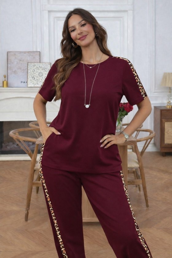 Mamo Bordo Viskon Takım - Mamo kadın butik takım