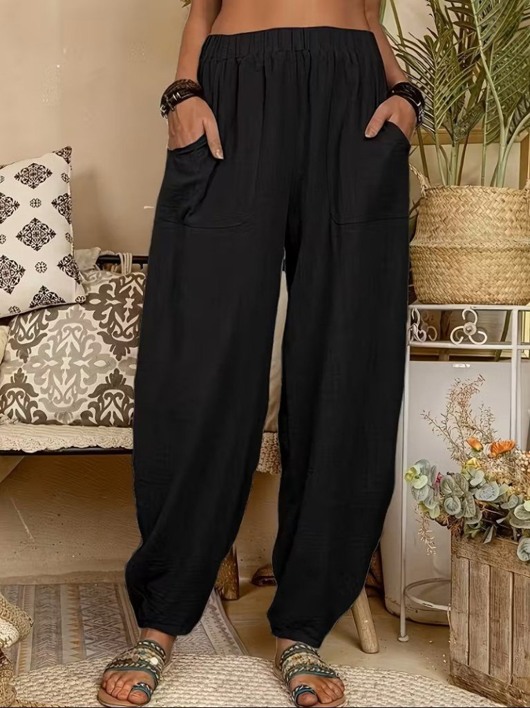 Mamo Siyah Cepli Pantolon - Mamo kadın butik alt giyim