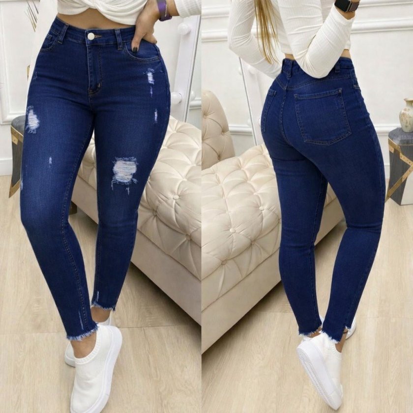 Mamo Lacivert Desenli Pantolon - Mamo kadın butik alt giyim