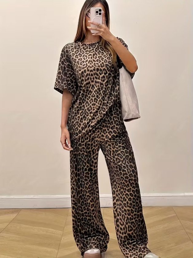 Mamo Leopar Desenli Takım - Mamo kadın butik takım