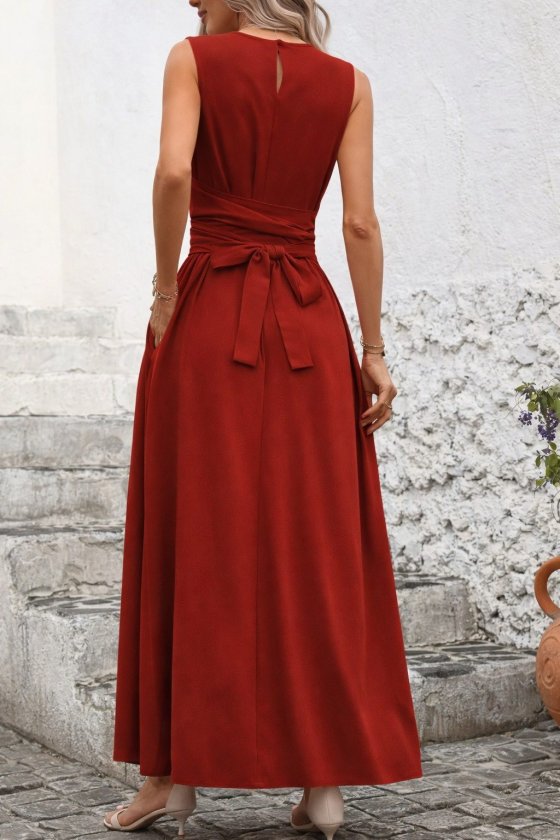 Mamo Turuncu Uzun Elbise - Mamo kadın butik elbise