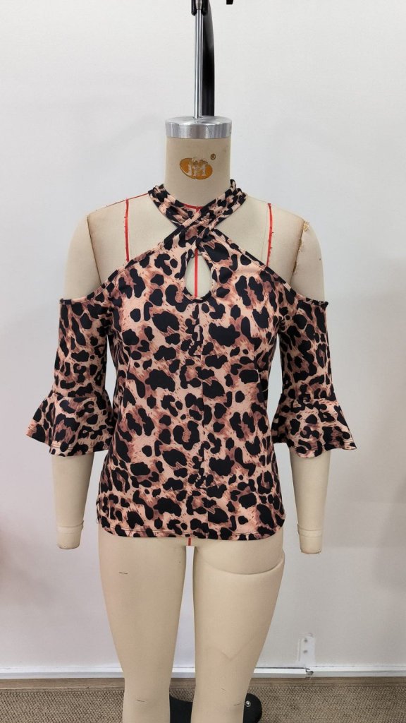 Mamo Leopar Desenli Bluz - Mamo kadın butik bluz