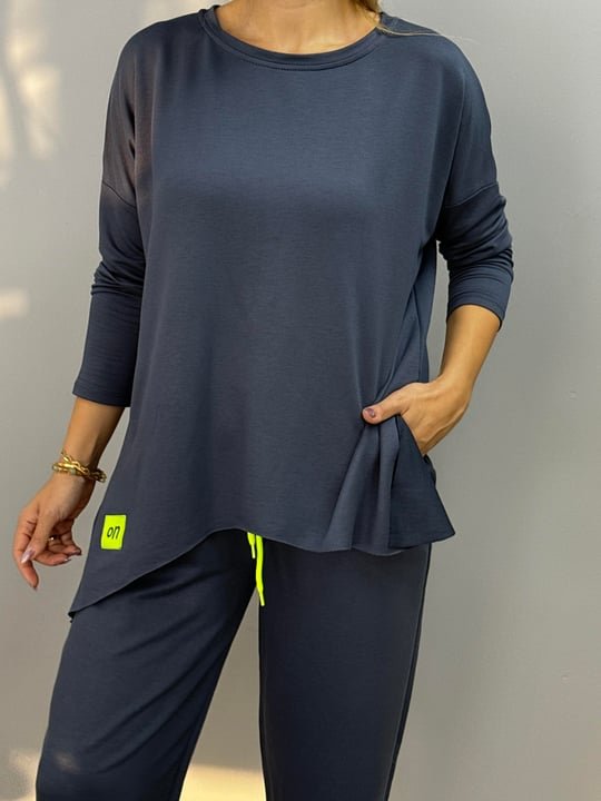 Mamo Antrasit Viskon Takım - Mamo kadın butik takım
