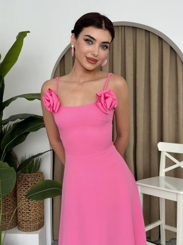 Mamo Pembe Askılı Elbise - Mamo kadın butik elbise