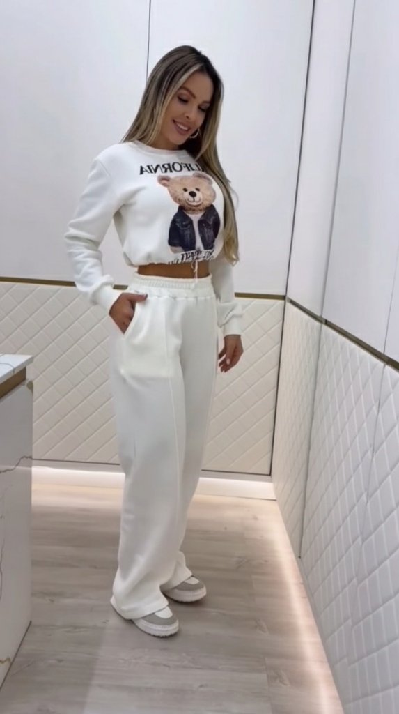 Mamo Beyaz İkili Takım - Mamo kadın butik takım