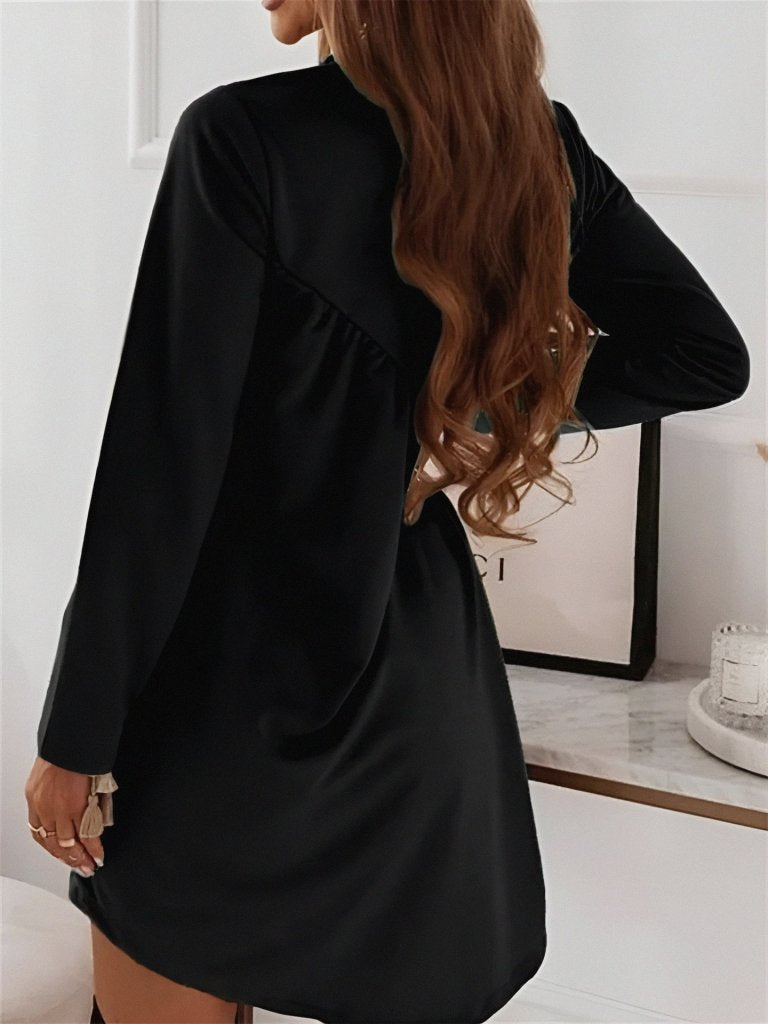 Mamo Siyah Mini Elbise - Mamo kadın butik elbise