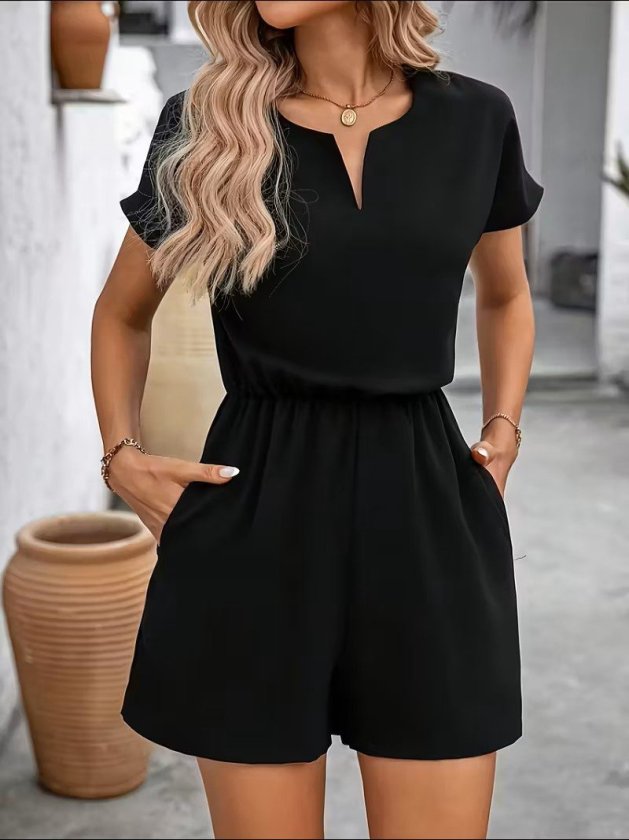 Mamo Siyah V Yaka Tül Detaylı Krep Takım - Mamo kadın butik takım