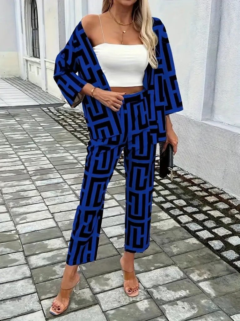 Mamo Saks Mavi İkili Takım - Mamo kadın butik takım