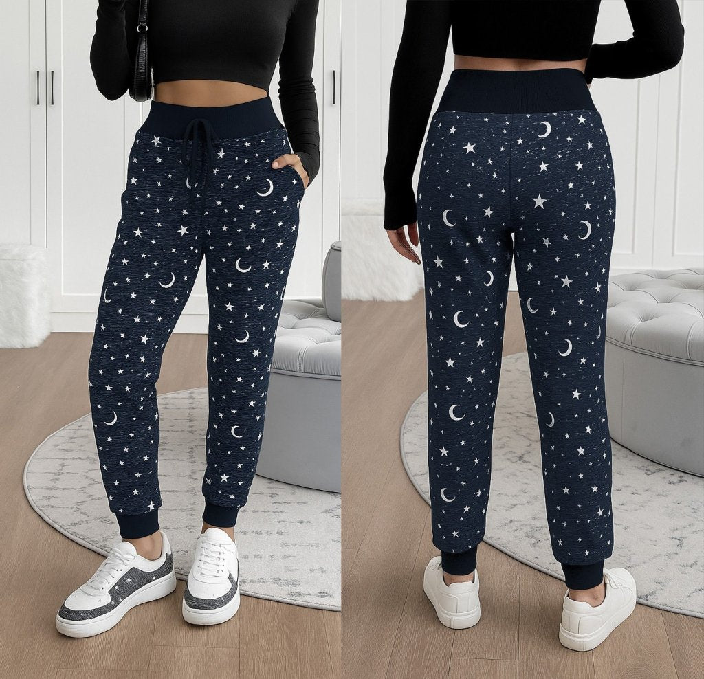 Mamo Siyah Desenli Pantolon - Mamo kadın butik alt giyim